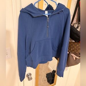 Womens lululemon scuba half zip hoodie size M/L worn once NWOT color blue willow